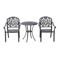 Кофейный набор из литого алюминия стол Макао D68 + 2 кресла Феникс