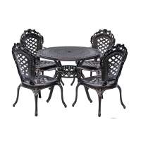 Комплект из литого алюминия стол ОРХИДЕЯ «ORCHID» D100 арт.6053 + 4 кресла ФИНЛЯНДИЯ «FINLAND»