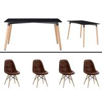 Мебель для ресторана Обеденная мебель на 4 персоны, стол Прайз + 4 стула Квадро коричневый для кафе