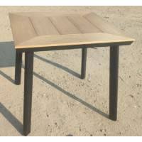 Алюминиевый квадратный стол ПОЛИВУД-13 80*80 цвет тик арт.1037