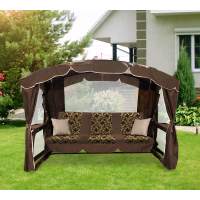 Садовые качели Сингапур с москитной сеткой Brown