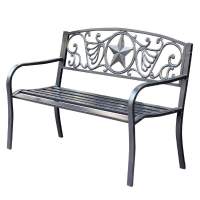 Скамейка садовая из стали ЗВЕЗДА «STAR» — Bronze