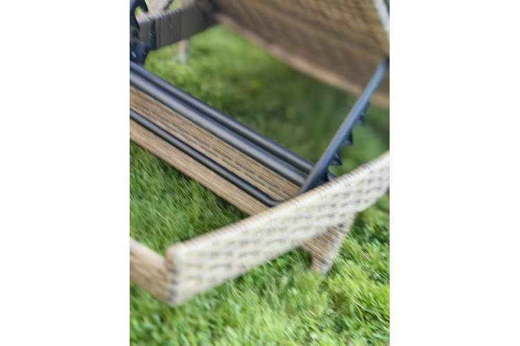 Комплект мебели из искусственного ротанга МАРА “MARA” Greige , шезлонг с подлокотниками и столик-6