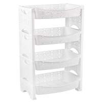 Этажерка «Кружево» 4 секции белая