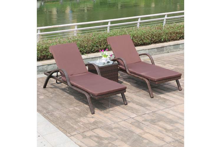 Комплект шезлонгов из искусственного ротанга + столик ИМПЕРИАЛ «IMPERIAL» арт. 75394