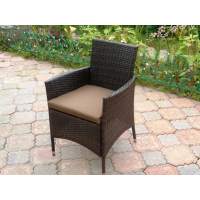 Кресло плетеное из полиротанга Вирджиния (Анкор) с подушкой 5 мм — Шоколад