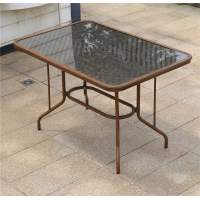 Мебель для ресторана Стол алюминиевый прямоугольный из искусственного ротанга 80*150 БАМБУК «BAMBOO» арт.2009 для кафе