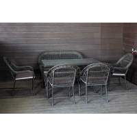 Комплект мебели из искусственного ротанга Мэдисон НЬЮ (Medison NEW) двухместный диван + 4 кресла + стол с подушками на сиденье