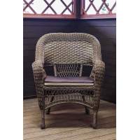 Кресло из искусственного ротанга МЭДИСОН «MEDISON» арт.М00130 brown с подушками на сидение