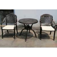 Комплект мебели из литого алюминия стол ОРХИДЕЯ «ORCHID» D100 арт.6053 + 2 кресла ВУЛКАН «VOLCANO» арт.N008 bronze