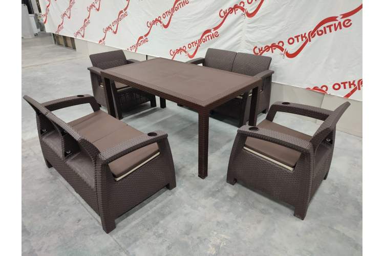 Обеденная мебель для кафе под ротанг Yalta Family Set-1