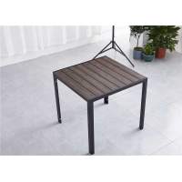 Алюминиевый квадратный стол ПОЛИВУД-10 80*80 цвет каштан 1027