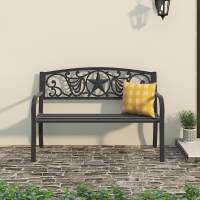 Скамейка стальная АЖУРНАЯ «OPENWORK» цвет черный