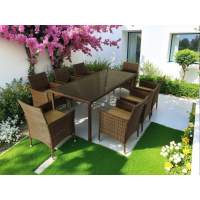Мебель из искусственного ротанга на 8 персон, стол ЕГИПЕТ «EGYPT»+ 8 кресел Анкор Шоколад