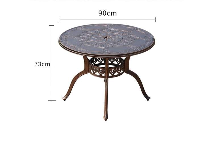 Комплект мебели из литого алюминия стол Палм(100см) + 4 кресла Опус-2