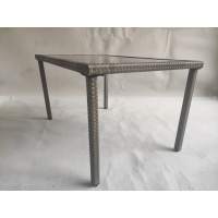 Стол Анкор, закаленое стекло, оплетеное ротангом