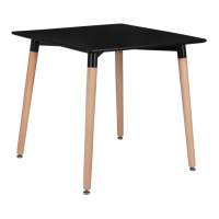 Стол квадратный ОСЛО-800 «OSLO-800» с деревянными ножками — Черный
