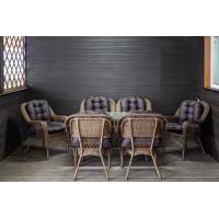 Садовый комплект мебели из искусственного ротанга Мэдисон (Medison ) 6 кресел + стол с подушками на сидение и спинку