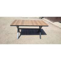 Алюминиевый прямоугольный стол ПОЛИВУД-12 150*80 цвет тик арт.1034