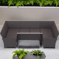 П- образный диван под ротанг Калифорния “California“ 136х264х136 см 6 мест с подушками