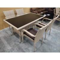 Комплект мебели стол Руардин + 4 кресла Милан из искусственного ротанга Wood