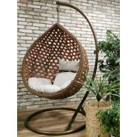 Подвесное кресло кокон из искусственного ротанга МД-1000 — Бежевый