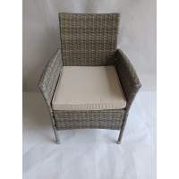 Кресло плетеное из полиротанга Вирджиния (Анкор) с подушкой 5 мм — Greige