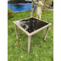 Стол из искусственного ротанга 80х80 АНТАЛИЯ «Antalija» — Greige