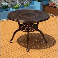 Стол круглый из литого алюминия ОРХИДЕЯ «ORCHID» D100 арт.6053