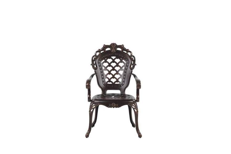 Комплект мебели из литого алюминия стол круглый с керамикой АНТИК «ANTIQUE» D60х66 арт.6152 + 2 кресла ФИНЛЯНДИЯ-4 «FINLAND-4» арт.6001-2-5