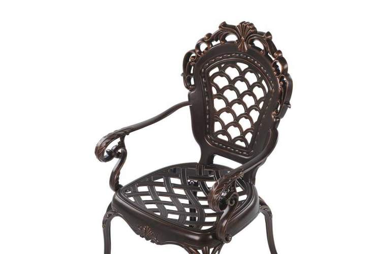 Комплект мебели из литого алюминия стол круглый с керамикой АНТИК «ANTIQUE» D60х66 арт.6152 + 2 кресла ФИНЛЯНДИЯ-4 «FINLAND-4» арт.6001-2-2