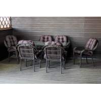 Комплект мебели из искусственного ротанга Мэдисон НЬЮ (Medison NEW) двухместный диван + 4 кресла + стол с подушками на сиденье и спинку