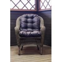 Кресло из искусственного ротанга МЭДИСОН «MEDISON» арт.М00130 brown с подушками на сидение и спинку