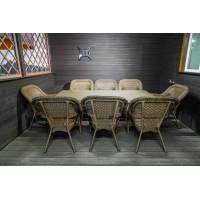 Обеденная группа из искусственного ротанга Кросс Мэдисон на 8 персон без подушек
