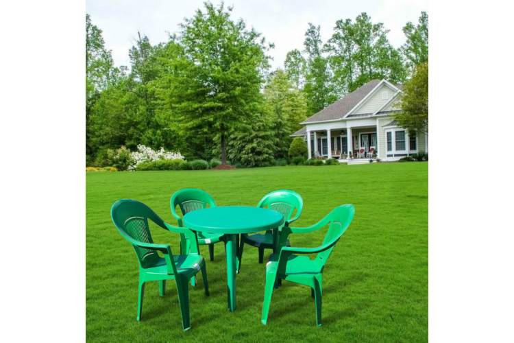 Комплект пластиковой мебели стол Ривьера + 4 кресла Элегант арт.2666/73725