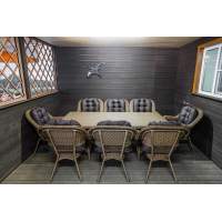 Обеденная группа из искусственного ротанга Кросс Мэдисон на 8 персон с подушками на сиденье и спинку