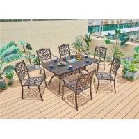 Обеденная группа из литого алюминия стол овальный АДОНИС «ADONIS» 162х102 + 6 кресел ФЛОРЕНС «FLORENCE»