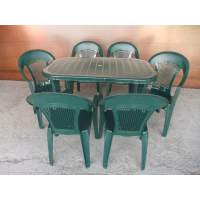 Комплект пластиковый мебели «Новара» (стол овальный 1400х800х720 + 6 кресел Элегант)