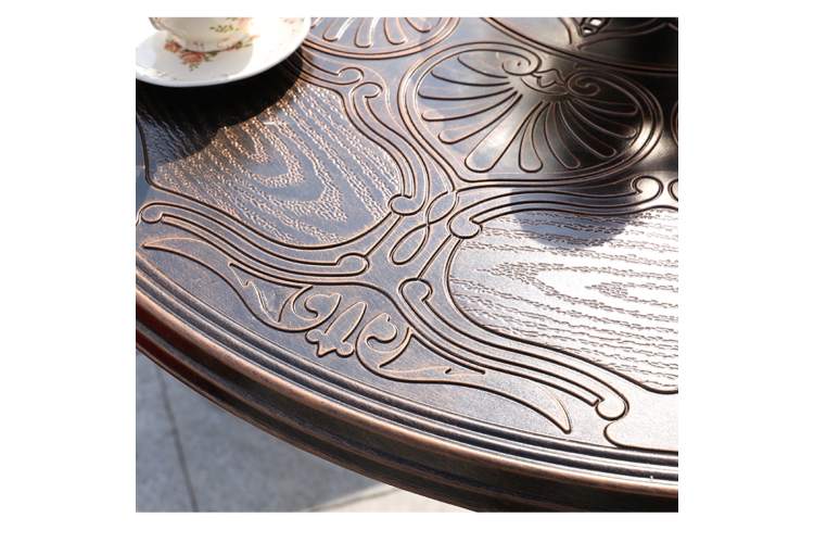 Комплект мебели из литого алюминия стол ПАЛМ «PALM» D100 арт.74397 + 4 кресла МИРАНДА «MIRANDA» арт.6200-4-3