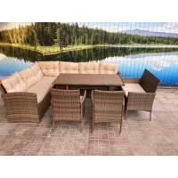 Обеденная группа плетеной мебели Албания + 2 кресла и диван Анкор