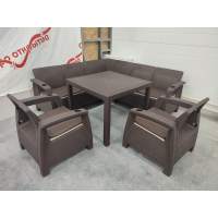 Обеденная группа под искусственный ротанг Yalta large set