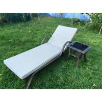 Комплект из искусственного ротанга шезлонг Империал и столик Мара-2 (Шоколад)