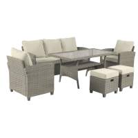 Обеденная группа плетеной мебели Джуми «Jumi» Greige