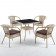 Комплект мебели из искусственного ротанга стол Вайнхейвен 80х80 + 4 кресла Руардин