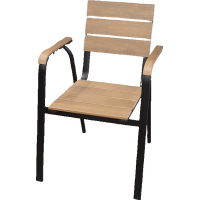 Алюминиевое кресло из ДПК ПОЛИВУД цвет тик арт.1045