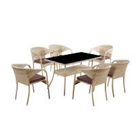 Комплект мебели из искусственного ротанг стол Рио и 6 кресел Греция Wood