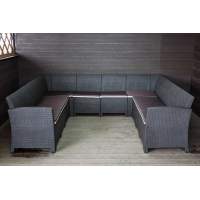 Садовый диван угловой П-образный Калифорния «California» на 10 мест с подушками на сиденье