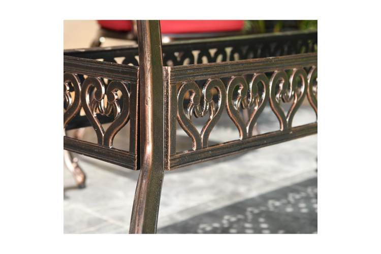 Обеденная группа из литого алюминия стол Древний путь(185х100) + 8 кресел ВУЛКАН «VOLCANO» (9 предметов) арт.74489/N008 bronze-8-4