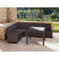 Комплект мебели под ротанг Калифорния “California“ с угловым диваном 240х240 см арт.40497 без подушек и столом 95х95 см арт.80152