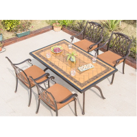 Обеденная мебель из литого алюминия стол Барбекю-1 (151,5х94х73см) + 4 кресел ОПУС «OPUS»